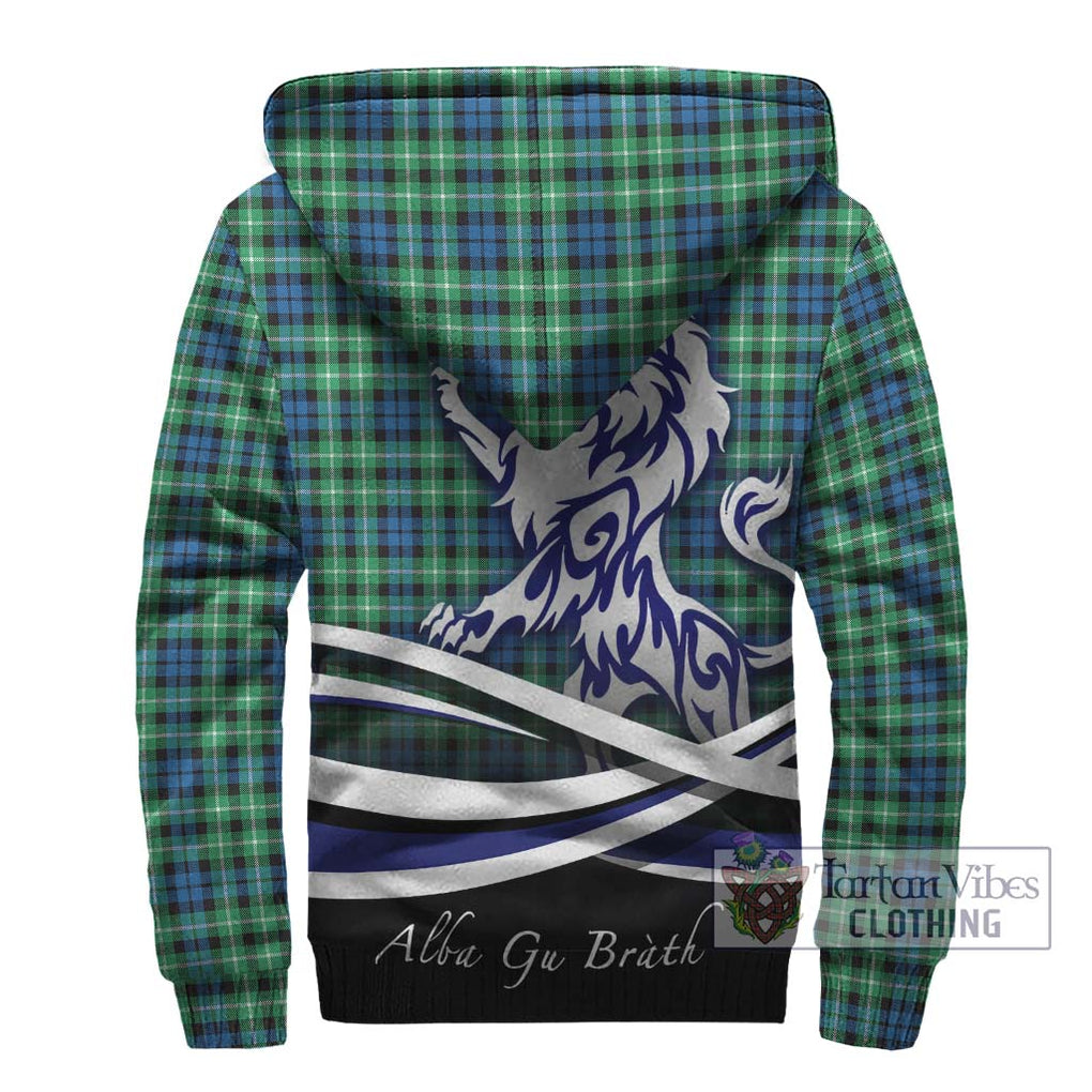 Graham Tartan Sherpa Hoodie with Alba Gu Brath Regal Lion Emblem - Tartanvibesclothing Shop