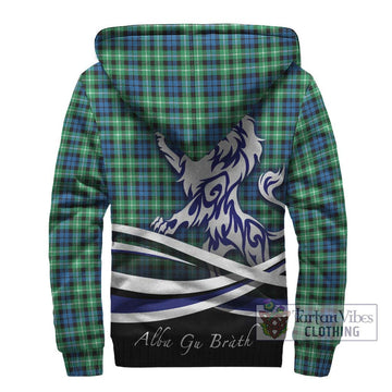 Graham Tartan Sherpa Hoodie with Alba Gu Brath Regal Lion Emblem