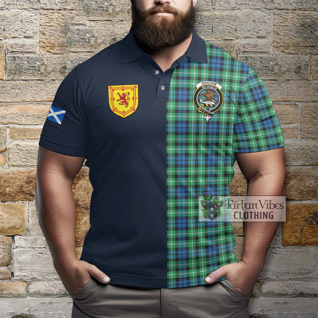 Tartan Vibes Clothing Graham of Montrose Ancient Tartan Polo Shirt with Scottish Lion Royal Arm Half Style