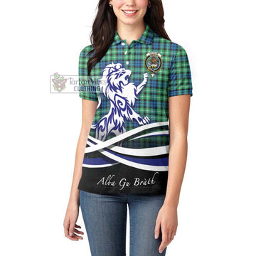 Graham Tartan Women's Polo Shirt with Alba Gu Brath Regal Lion Emblem