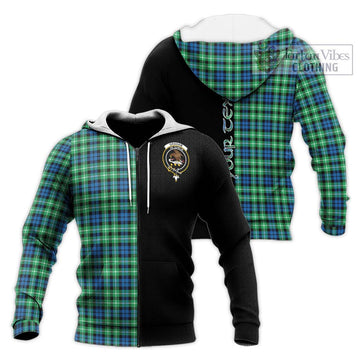 Graham Tartan Knitted Hoodie with Family Crest and Half Of Me Style