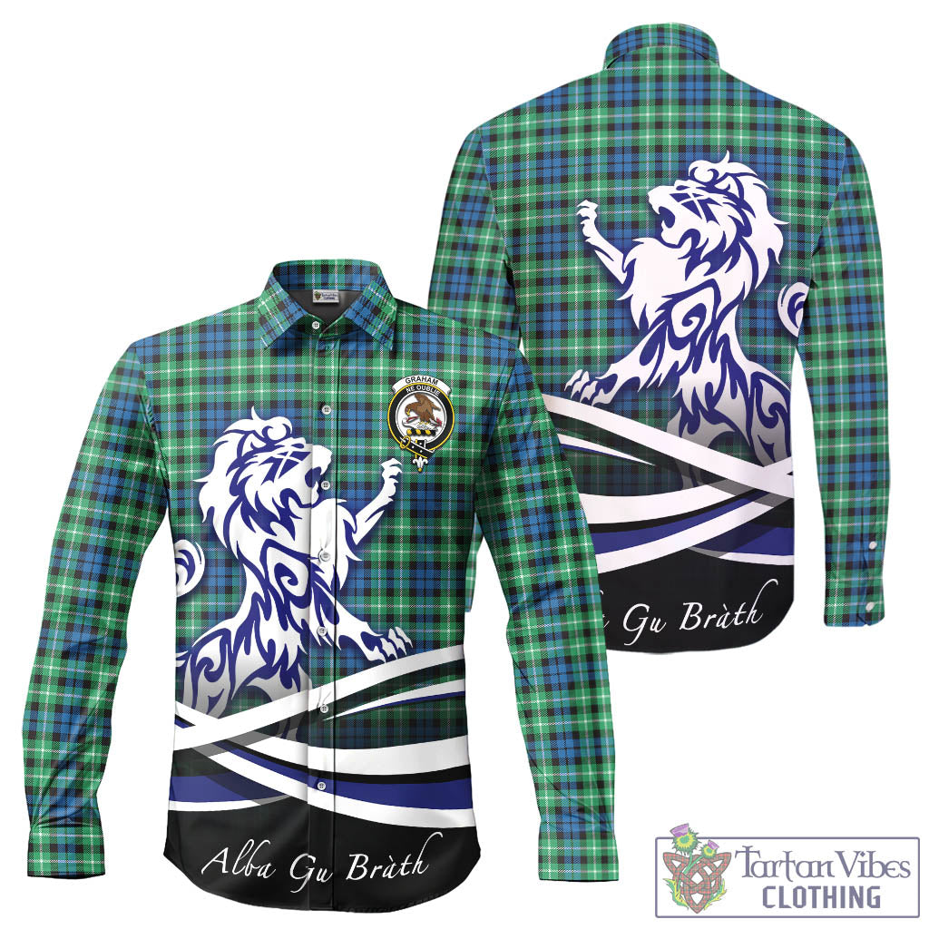 graham-of-montrose-ancient-tartan-long-sleeve-button-up-shirt-with-alba-gu-brath-regal-lion-emblem