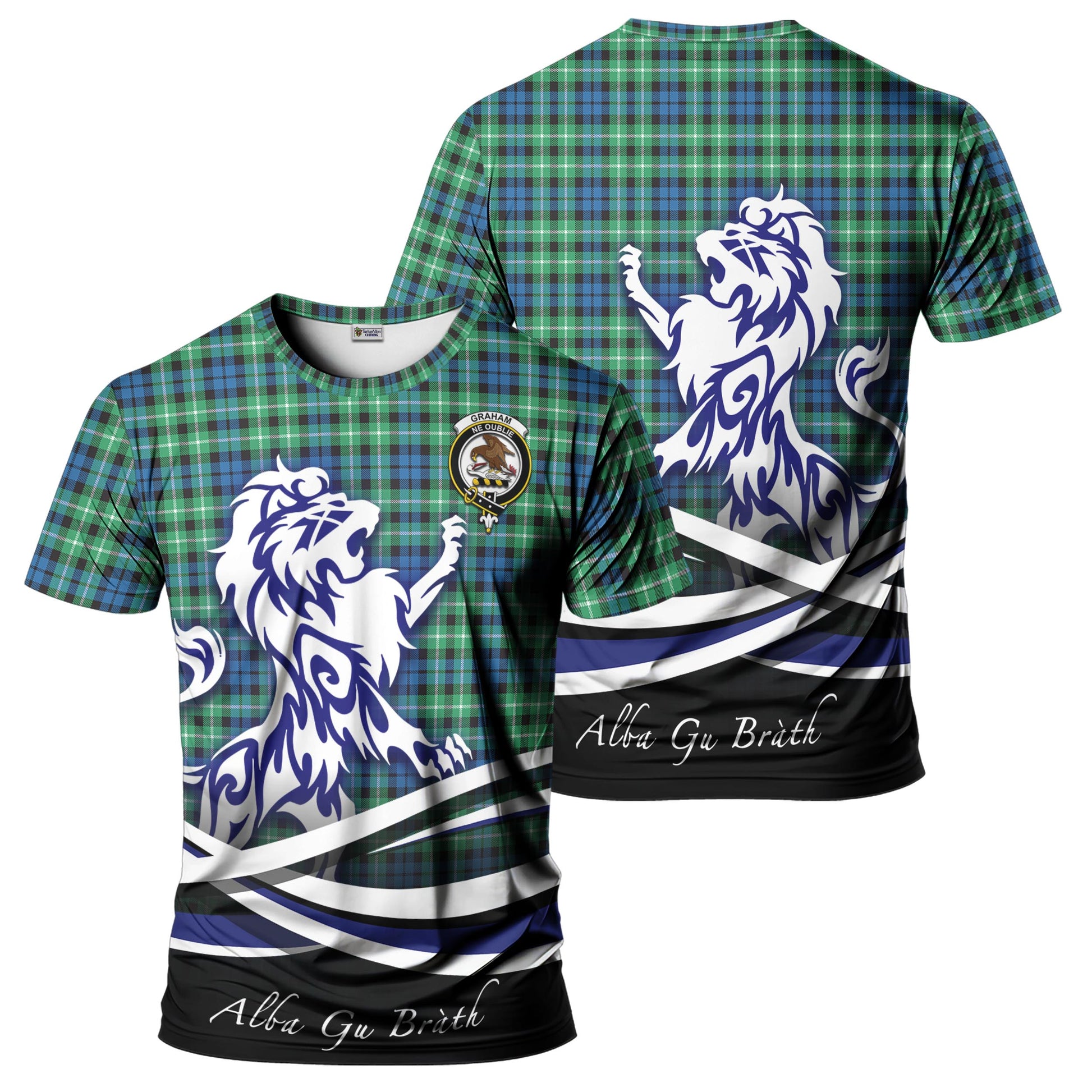 graham-of-montrose-ancient-tartan-t-shirt-with-alba-gu-brath-regal-lion-emblem