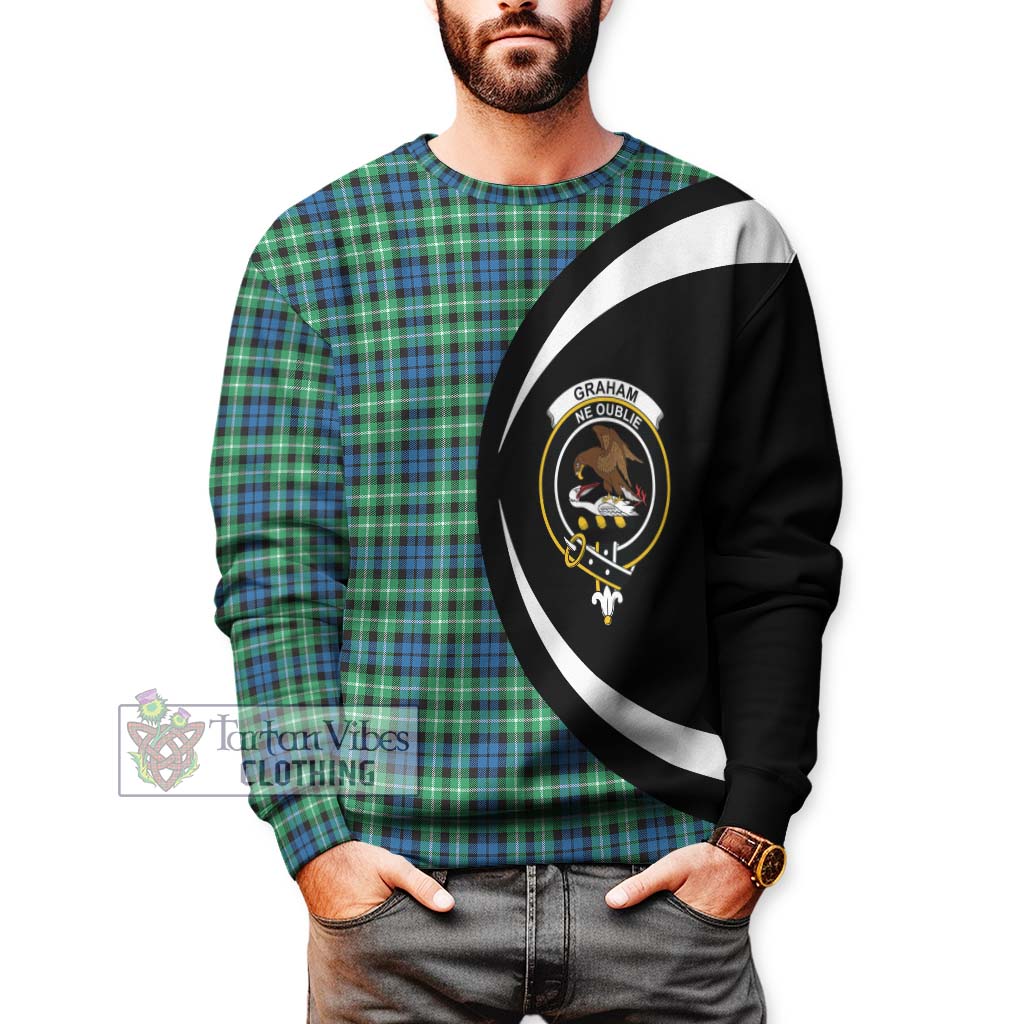 Graham Tartan Sweatshirt with Family Crest Circle Style - Tartan Vibes Clothing