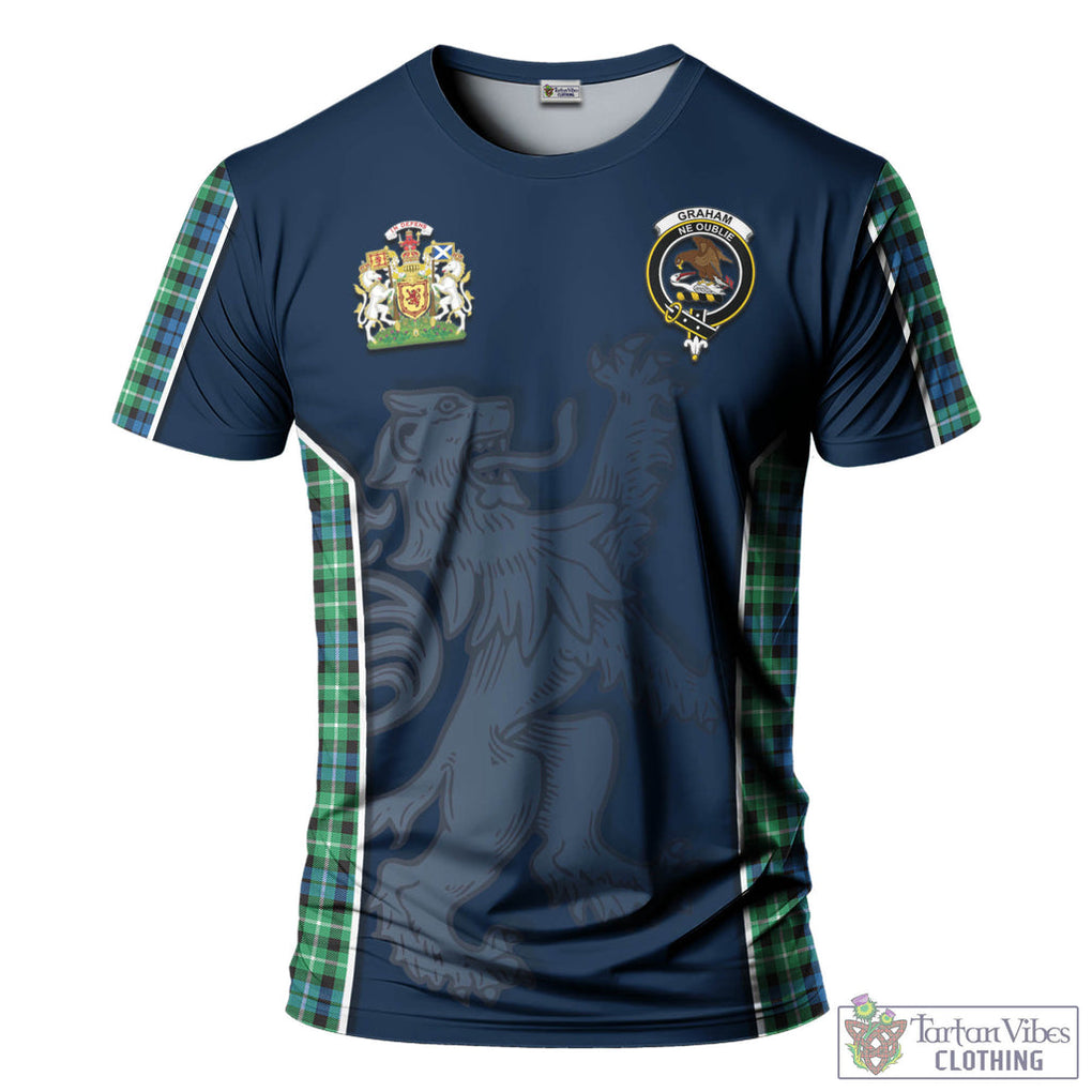 Tartan Vibes Clothing Graham of Montrose Ancient Tartan T-Shirt with Family Crest and Lion Rampant Vibes Sport Style