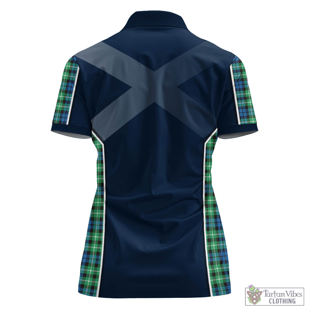 Graham Tartan Women's Polo Shirt with Family Crest and Lion Rampant Vibes Sport Style - Tartan Vibes Clothing