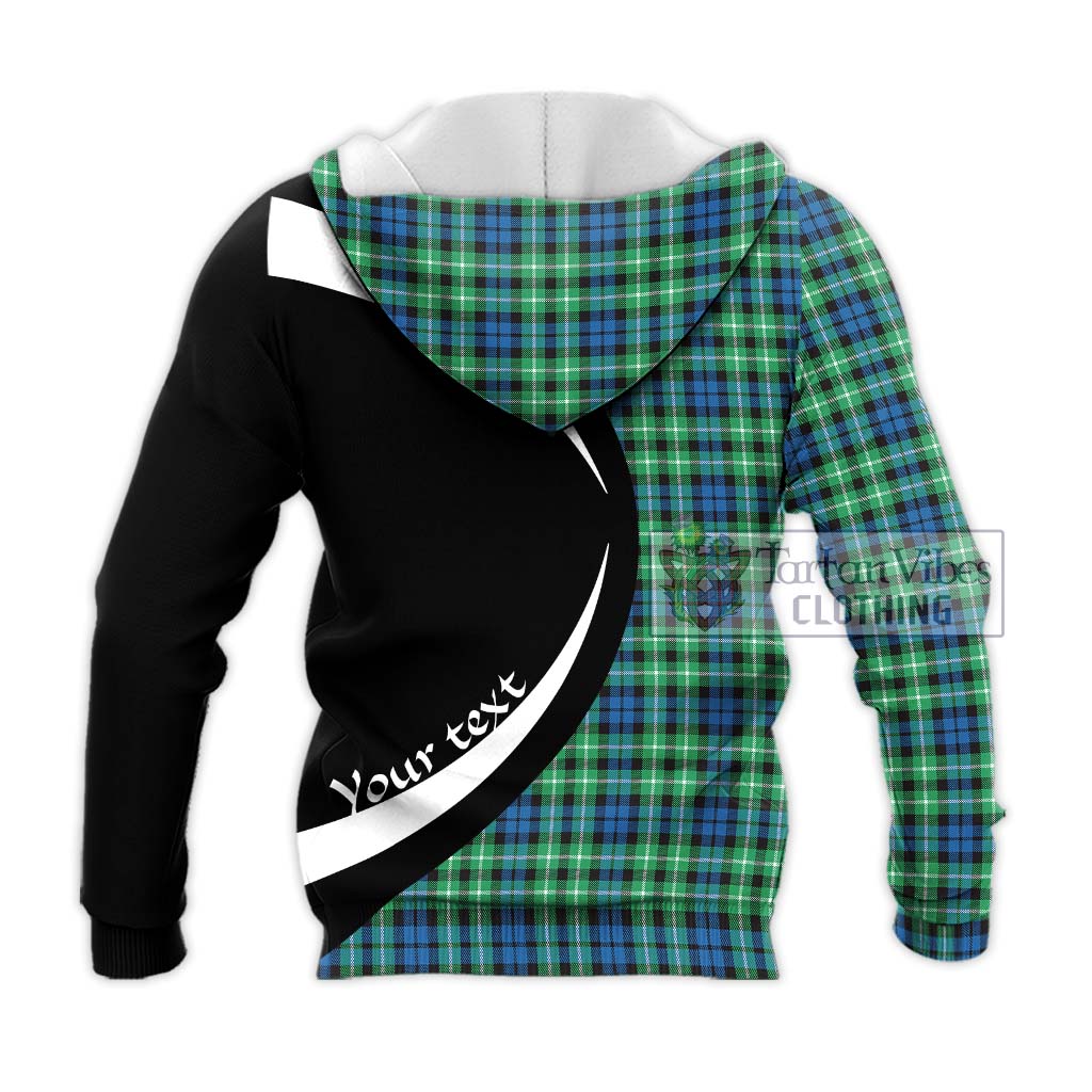 Graham Tartan Knitted Hoodie with Family Crest Circle Style - Tartan Vibes Clothing