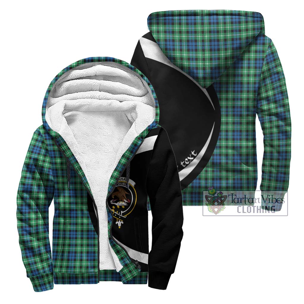 Graham Tartan Sherpa Hoodie with Family Crest Circle Style Unisex - Tartan Vibes Clothing