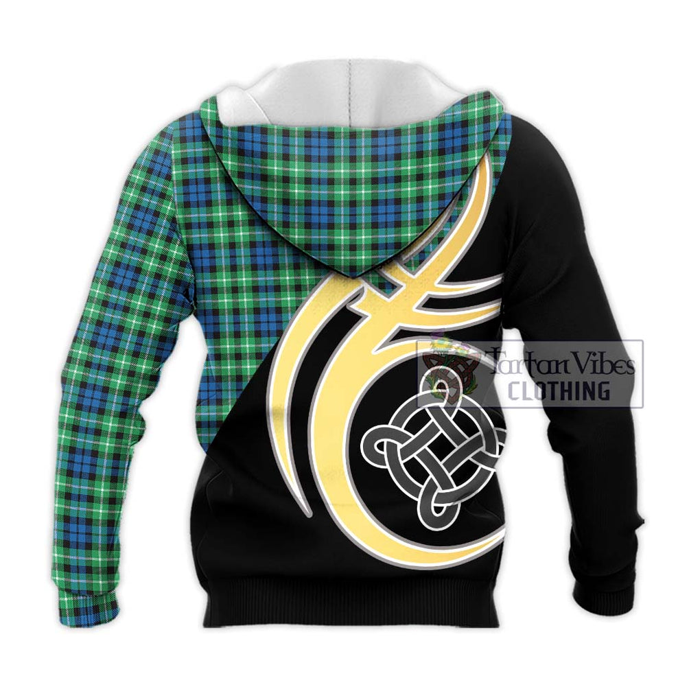 Graham Tartan Knitted Hoodie with Family Crest and Celtic Symbol Style - Tartan Vibes Clothing