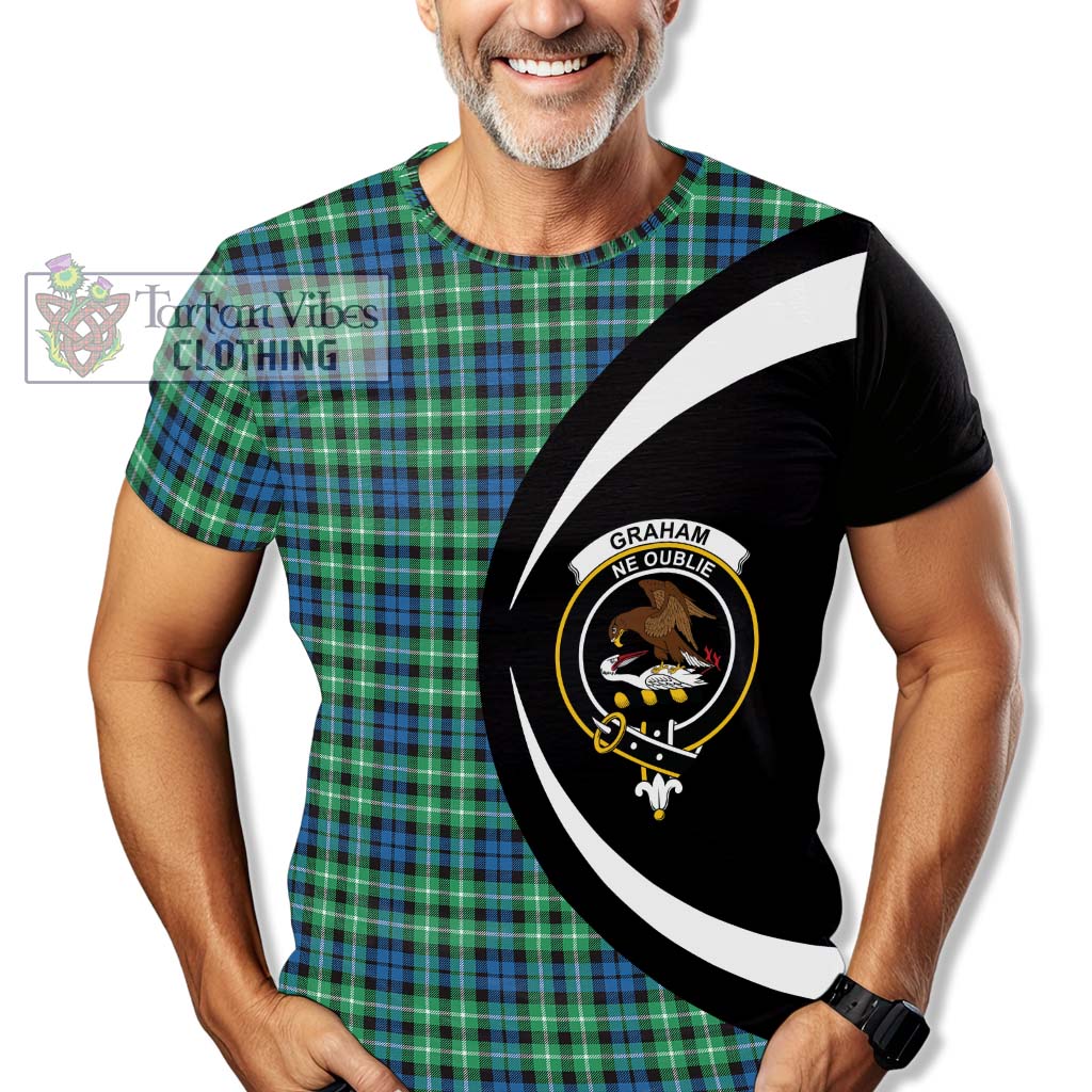 Tartan Vibes Clothing Graham of Montrose Ancient Tartan T-Shirt with Family Crest Circle Style