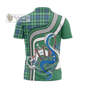 Graham Tartan Zipper Polo Shirt with Epic Bagpipe Style