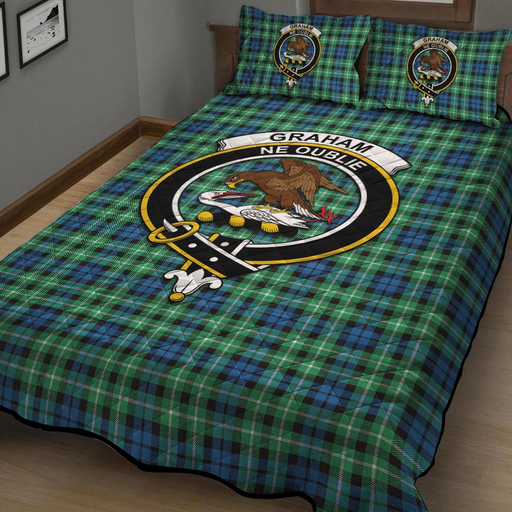 Graham Tartan Quilt Bed Set with Family Crest - Tartan Vibes Clothing