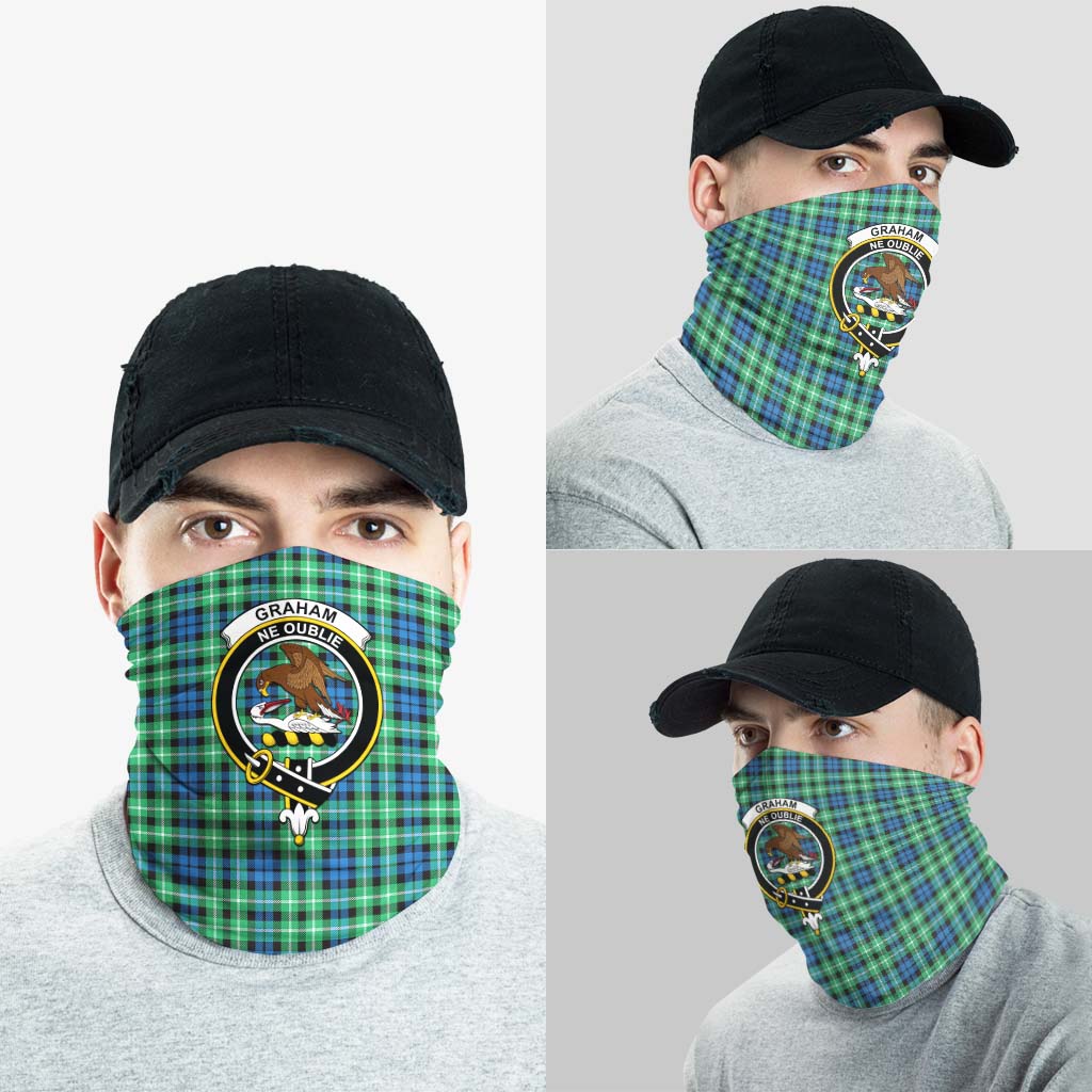 Graham of Montrose Ancient Tartan Neck Gaiters, Tartan Bandanas, Tartan Head Band with Family Crest