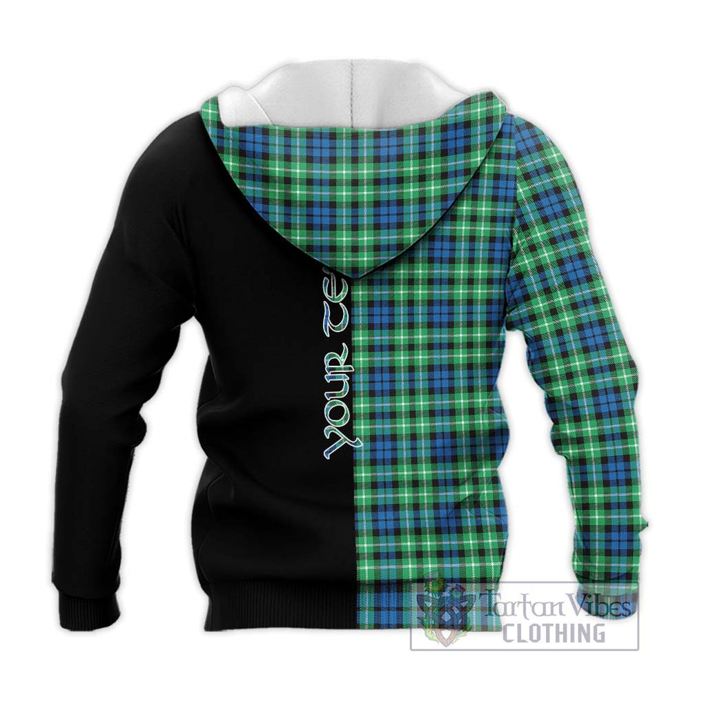 Graham Tartan Knitted Hoodie with Family Crest and Half Of Me Style - Tartanvibesclothing Shop