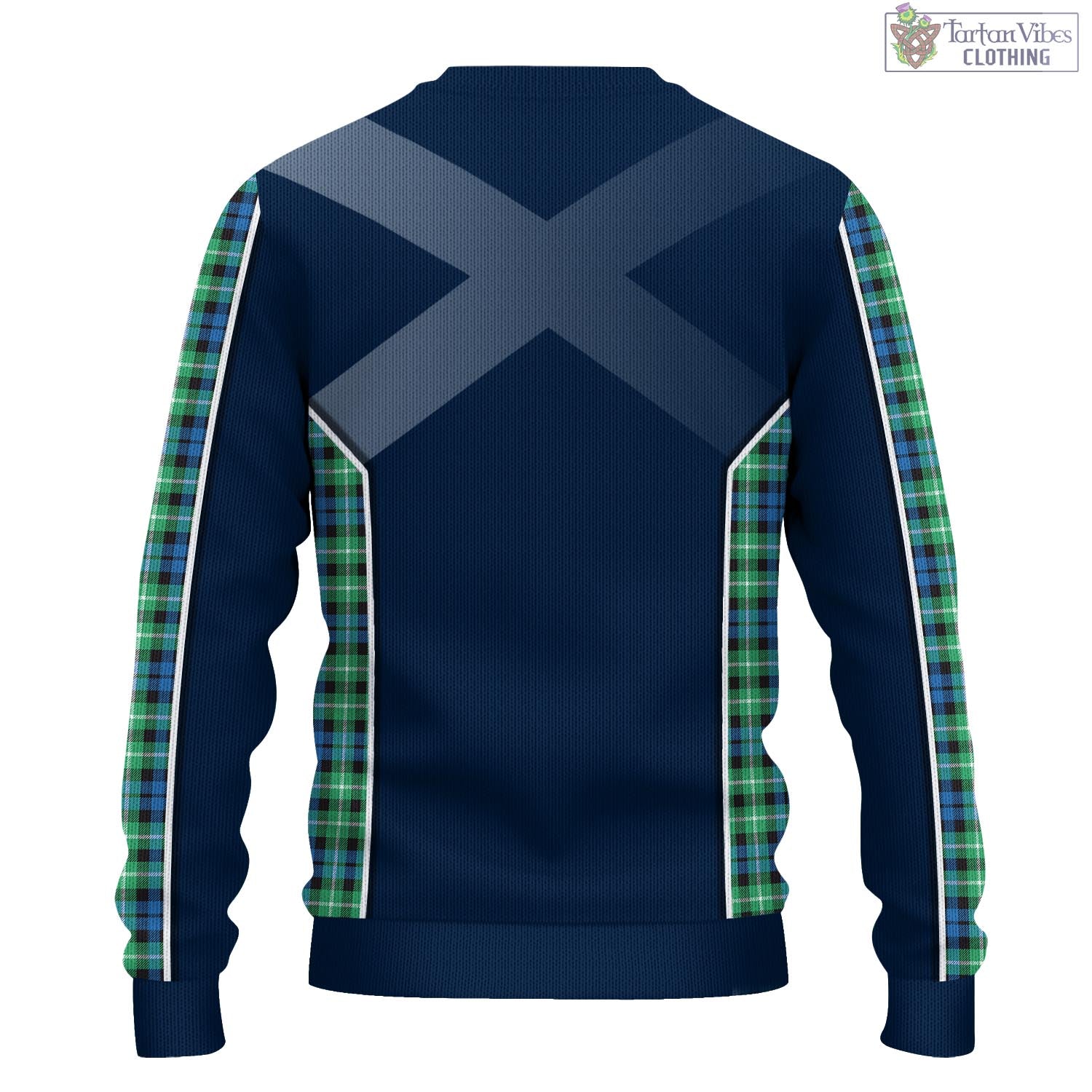 Tartan Vibes Clothing Graham of Montrose Ancient Tartan Knitted Sweatshirt with Family Crest and Scottish Thistle Vibes Sport Style