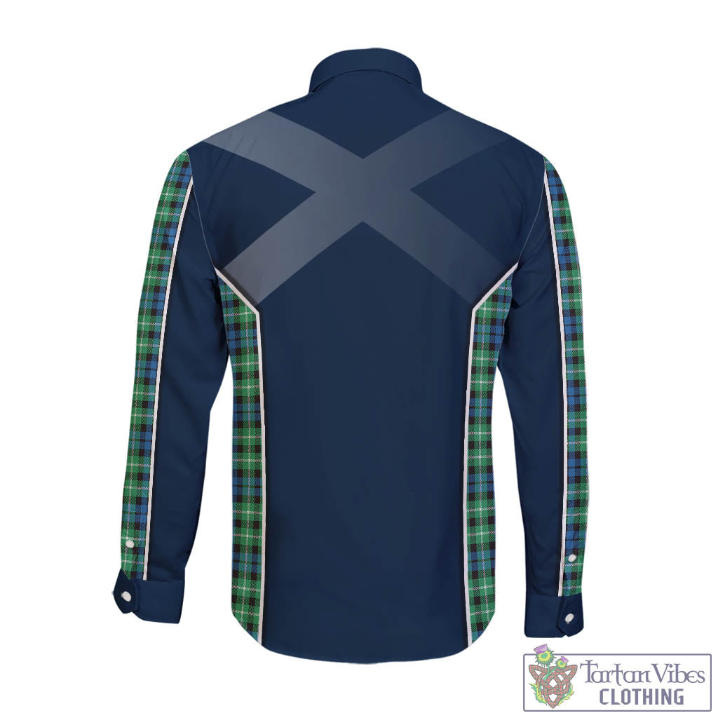 Tartan Vibes Clothing Graham of Montrose Ancient Tartan Long Sleeve Button Up Shirt with Family Crest and Scottish Thistle Vibes Sport Style