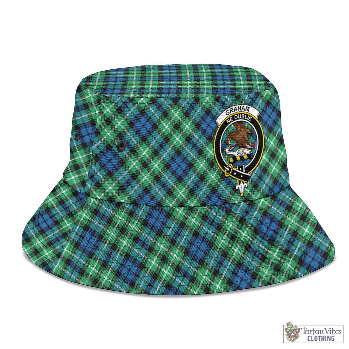 Tartan Vibes Clothing Graham of Montrose Ancient Tartan Bucket Hat with Family Crest