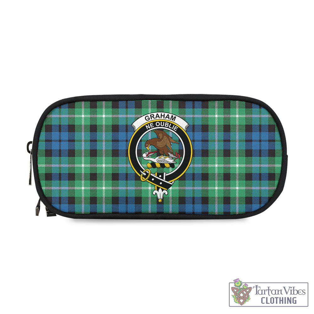 Tartan Vibes Clothing Graham of Montrose Ancient Tartan Pen and Pencil Case with Family Crest