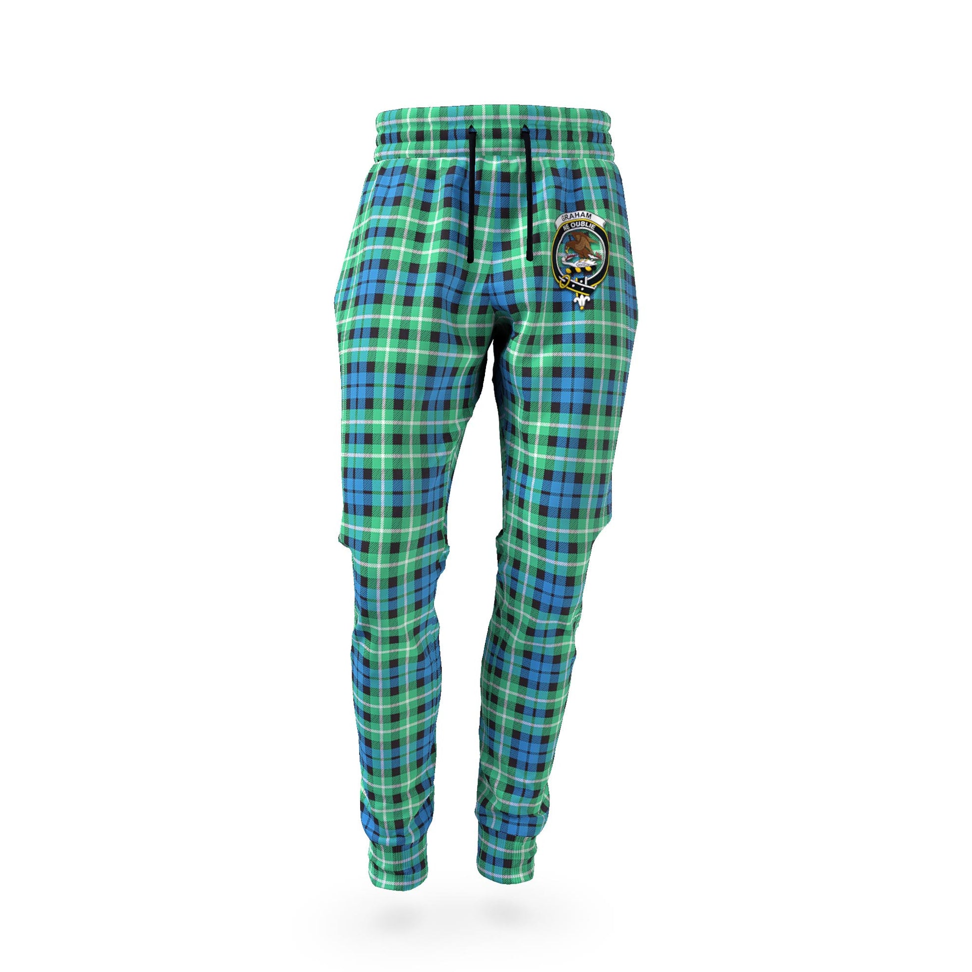 Graham Tartan Joggers Pants with Family Crest - Tartan Vibes Clothing