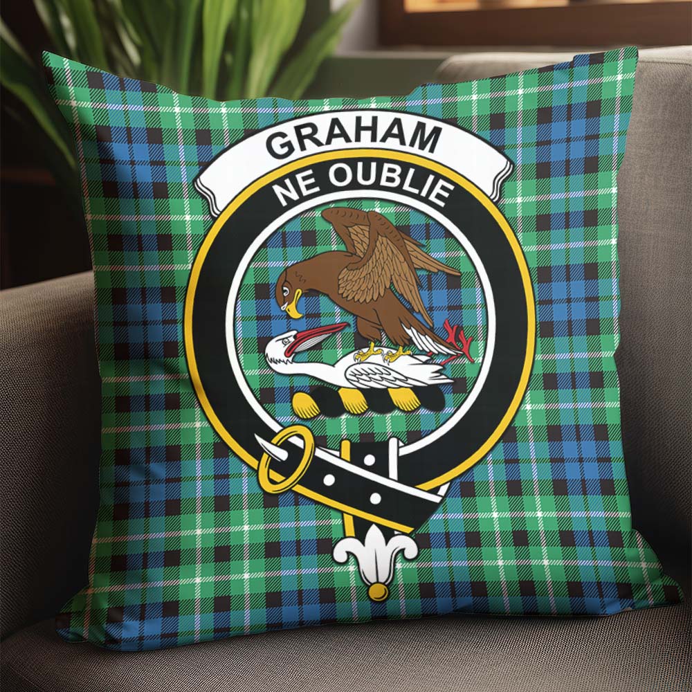 Graham of Montrose Ancient Tartan Pillow Cover with Family Crest - Tartanvibesclothing