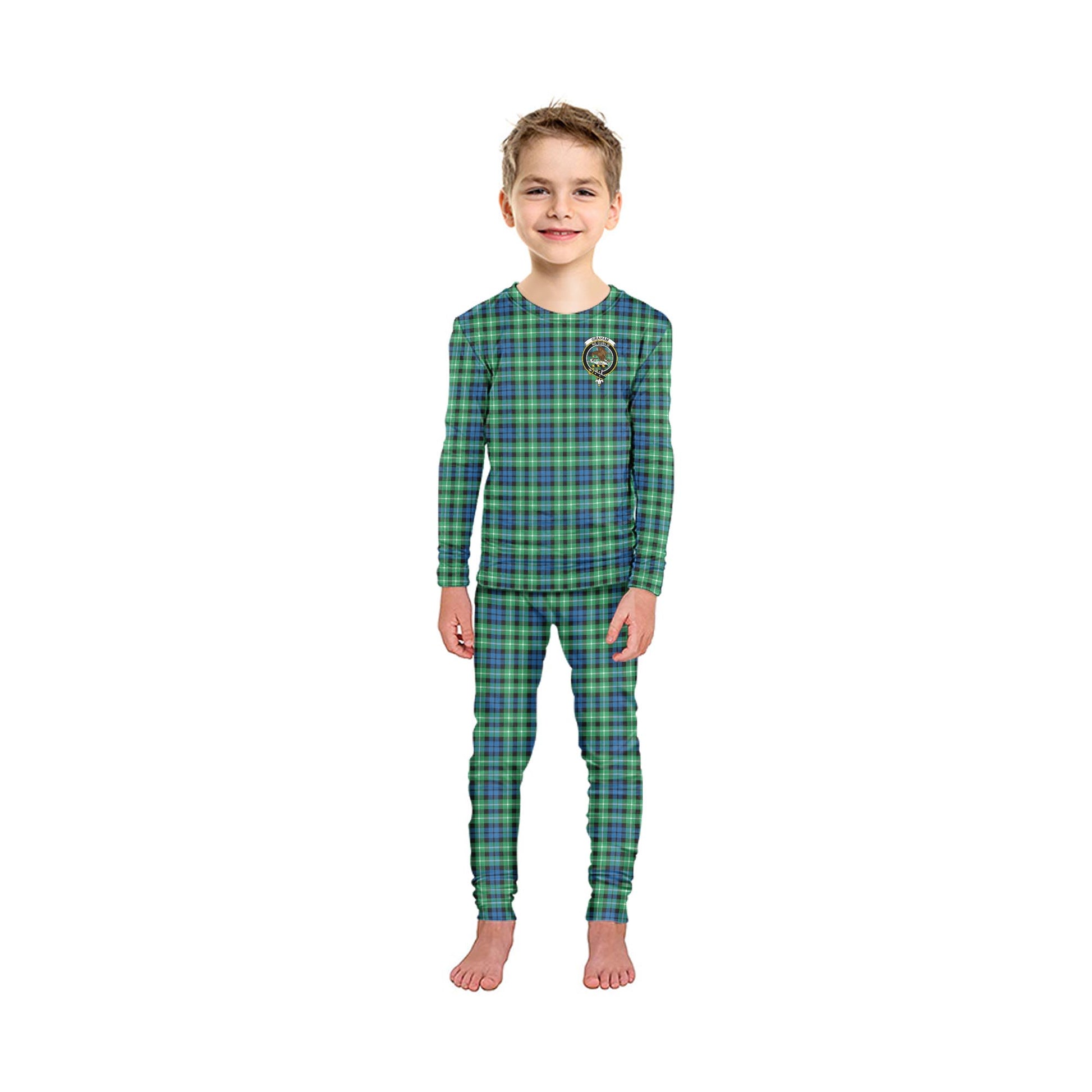 Graham Tartan Pajamas Family Set with Family Crest - Tartan Vibes Clothing