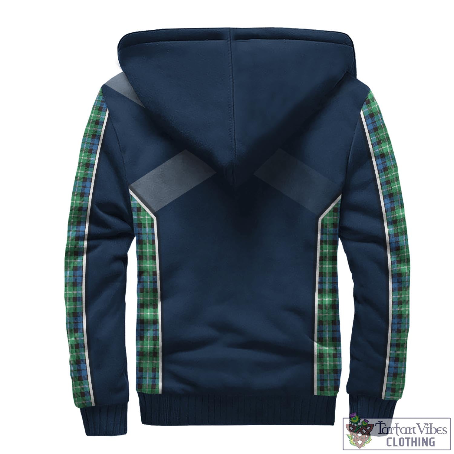 Tartan Vibes Clothing Graham of Montrose Ancient Tartan Sherpa Hoodie with Family Crest and Scottish Thistle Vibes Sport Style