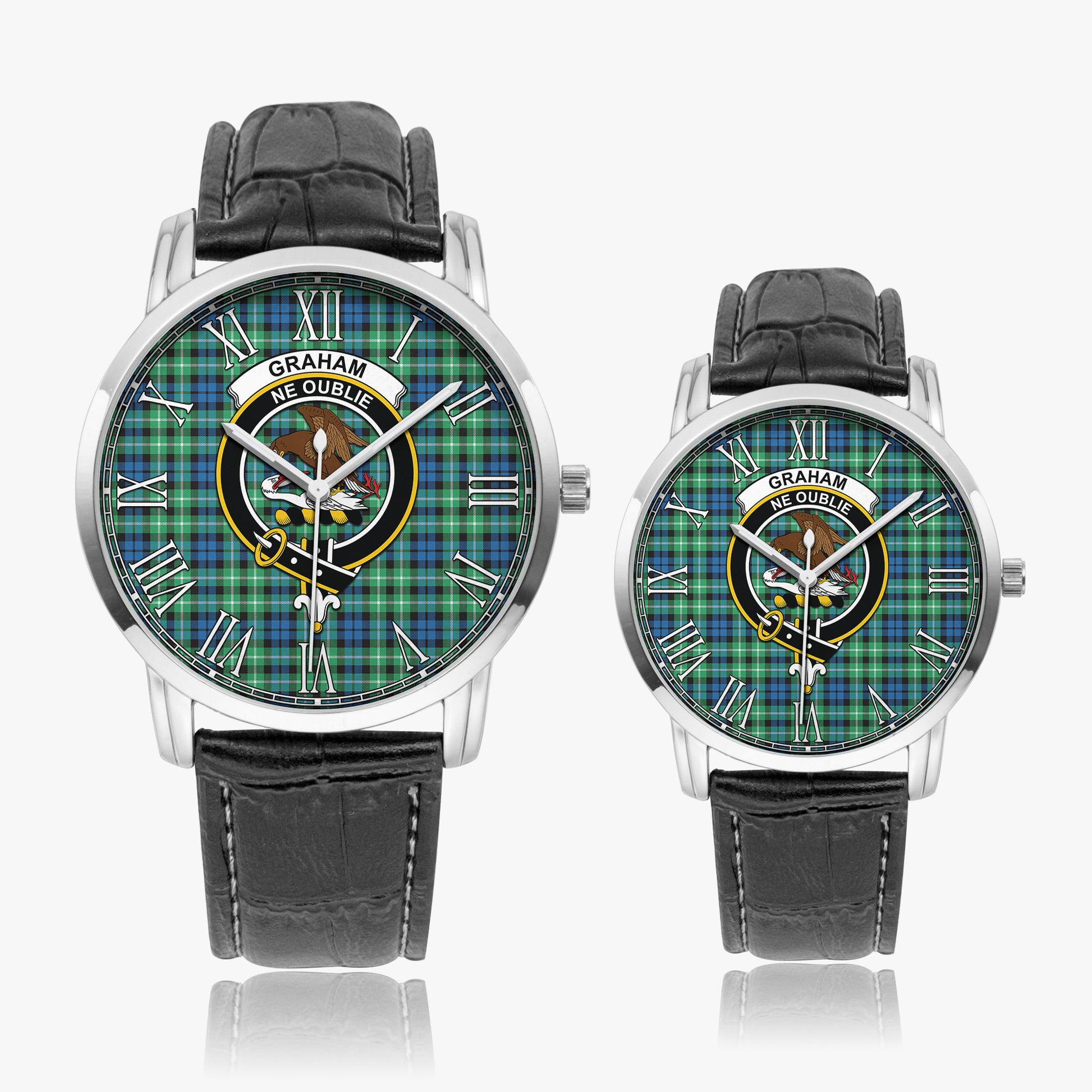 Graham of Montrose Ancient Tartan Family Crest Leather Strap Quartz Watch - Tartanvibesclothing