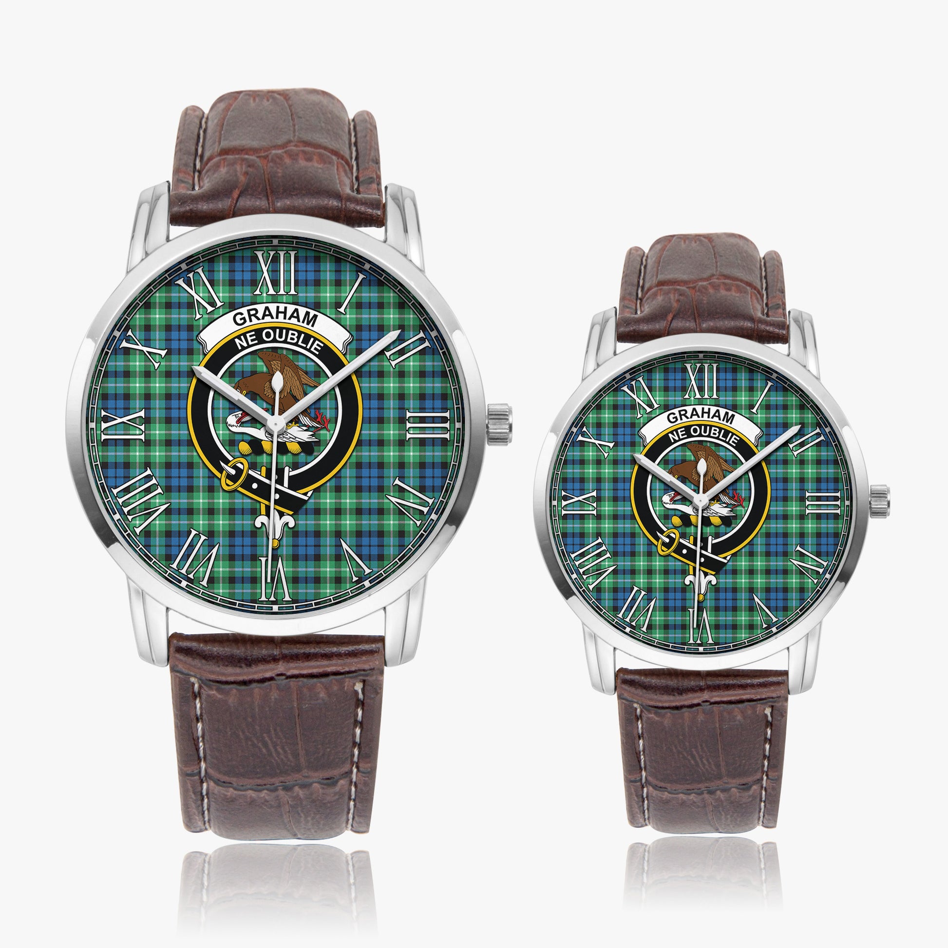 Graham of Montrose Ancient Tartan Family Crest Leather Strap Quartz Watch - Tartanvibesclothing