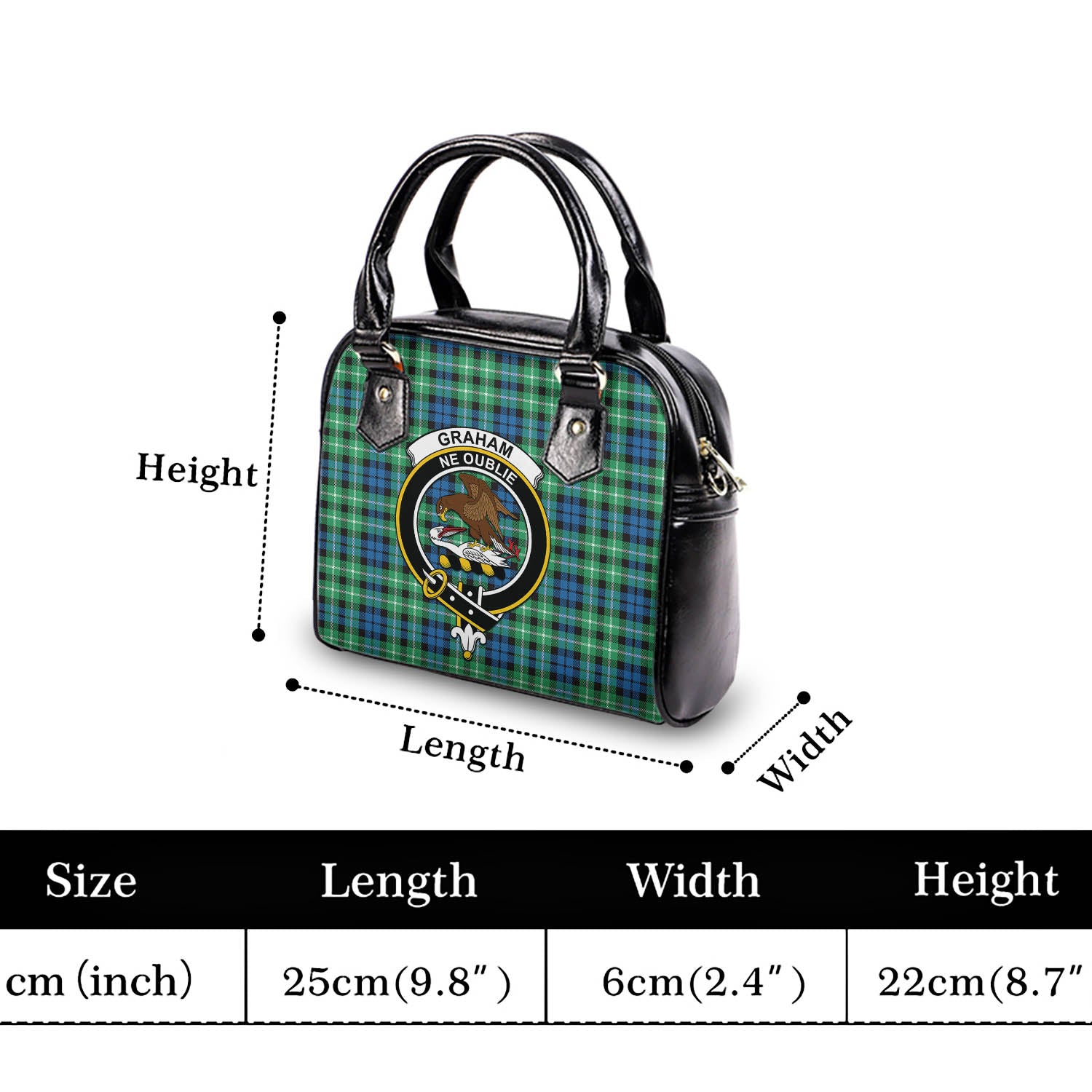 Graham of Montrose Ancient Tartan Shoulder Handbags with Family Crest - Tartanvibesclothing