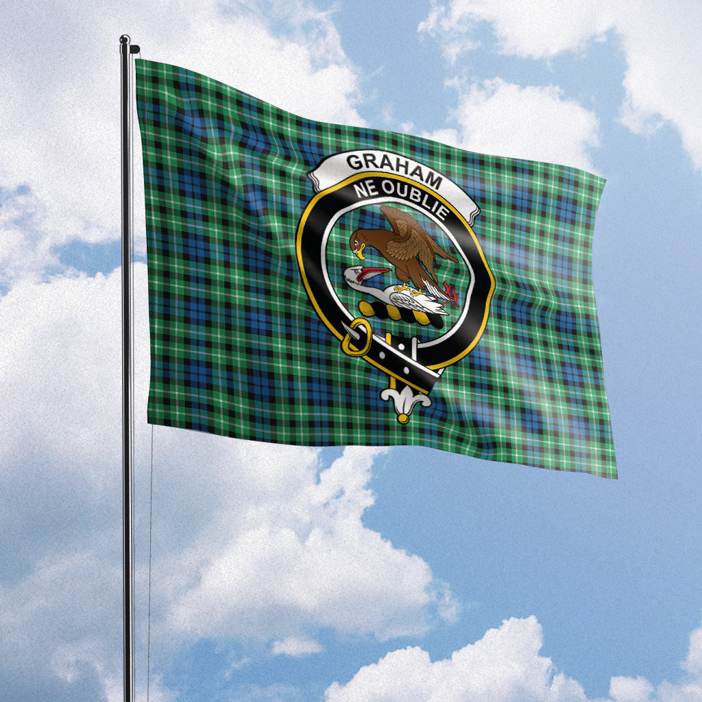 Graham Tartan Flag with Family Crest House Flag (Horizontal) - Tartan Vibes Clothing