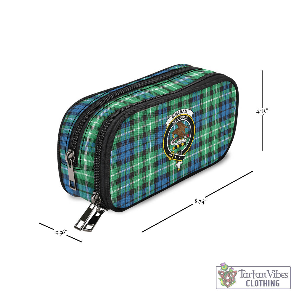 Tartan Vibes Clothing Graham of Montrose Ancient Tartan Pen and Pencil Case with Family Crest