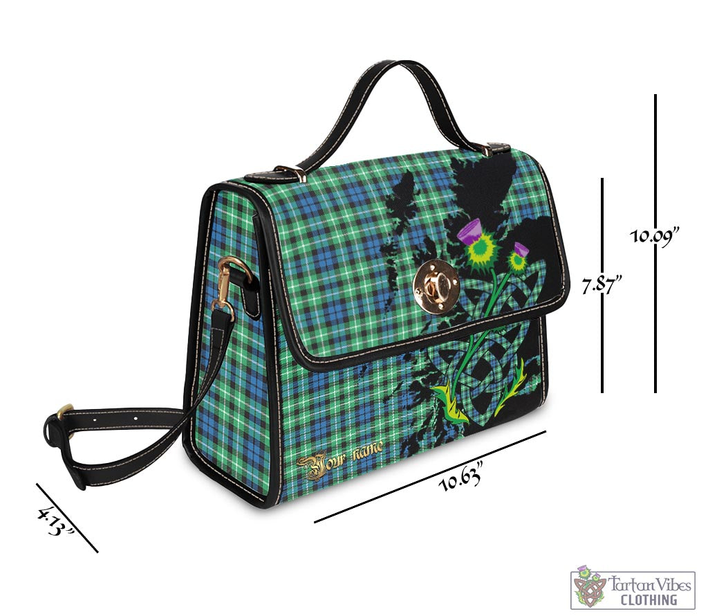 Tartan Vibes Clothing Graham of Montrose Ancient Tartan Waterproof Canvas Bag with Scotland Map and Thistle Celtic Accents