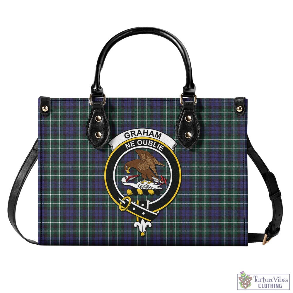 Tartan Vibes Clothing Graham of Montrose Modern Tartan Luxury Leather Handbags with Family Crest