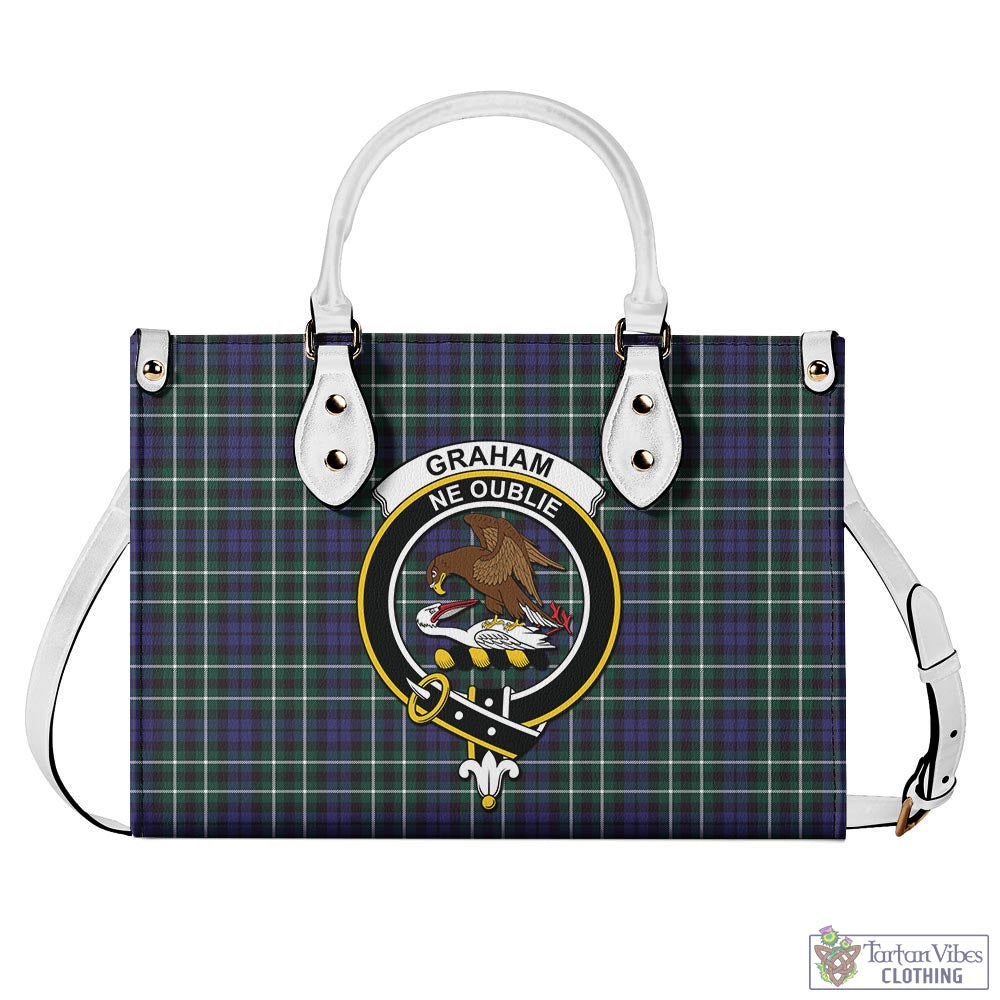 Tartan Vibes Clothing Graham of Montrose Modern Tartan Luxury Leather Handbags with Family Crest