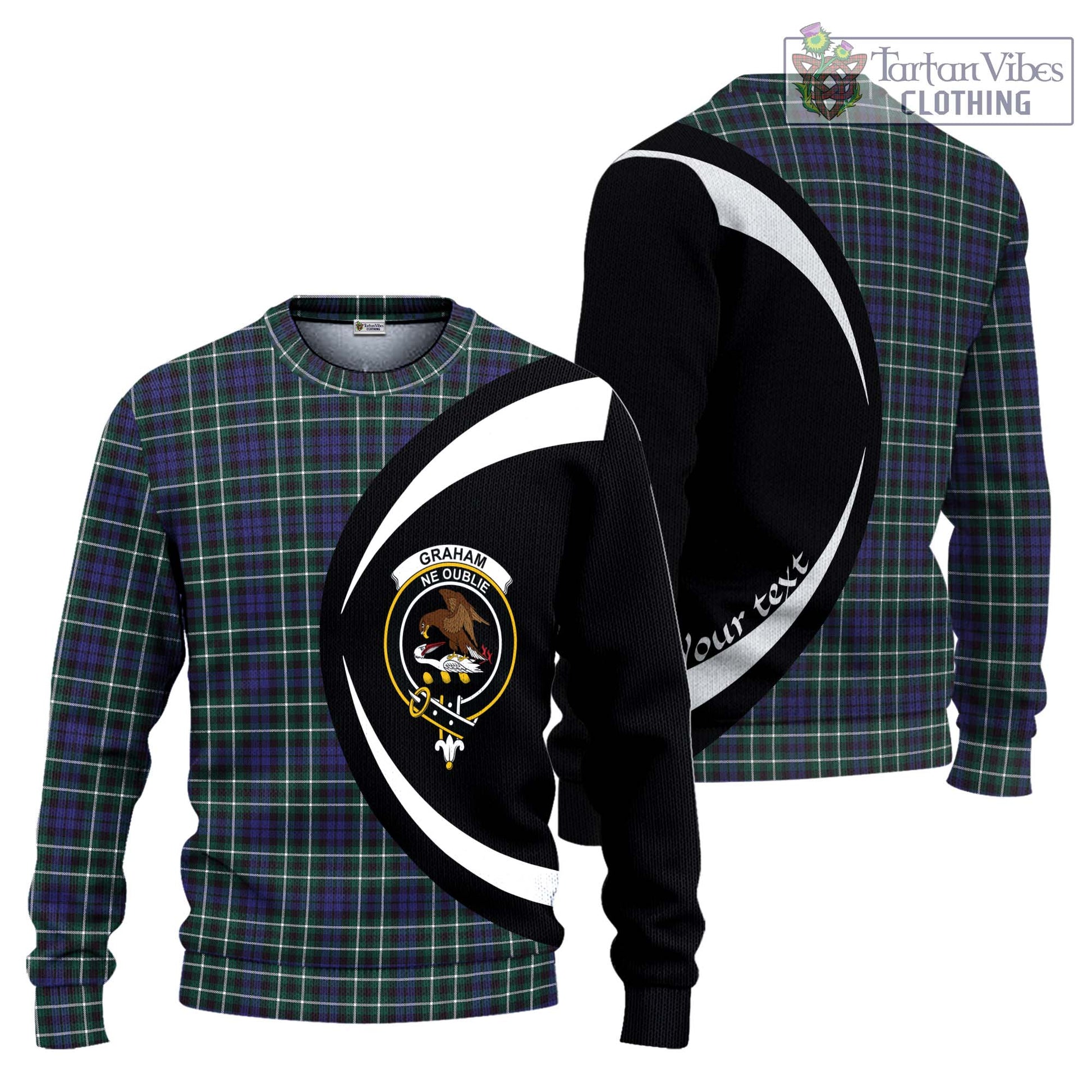 Graham of Montrose Modern Tartan Ugly Sweater with Family Crest Circle Style Unisex - Tartan Vibes Clothing