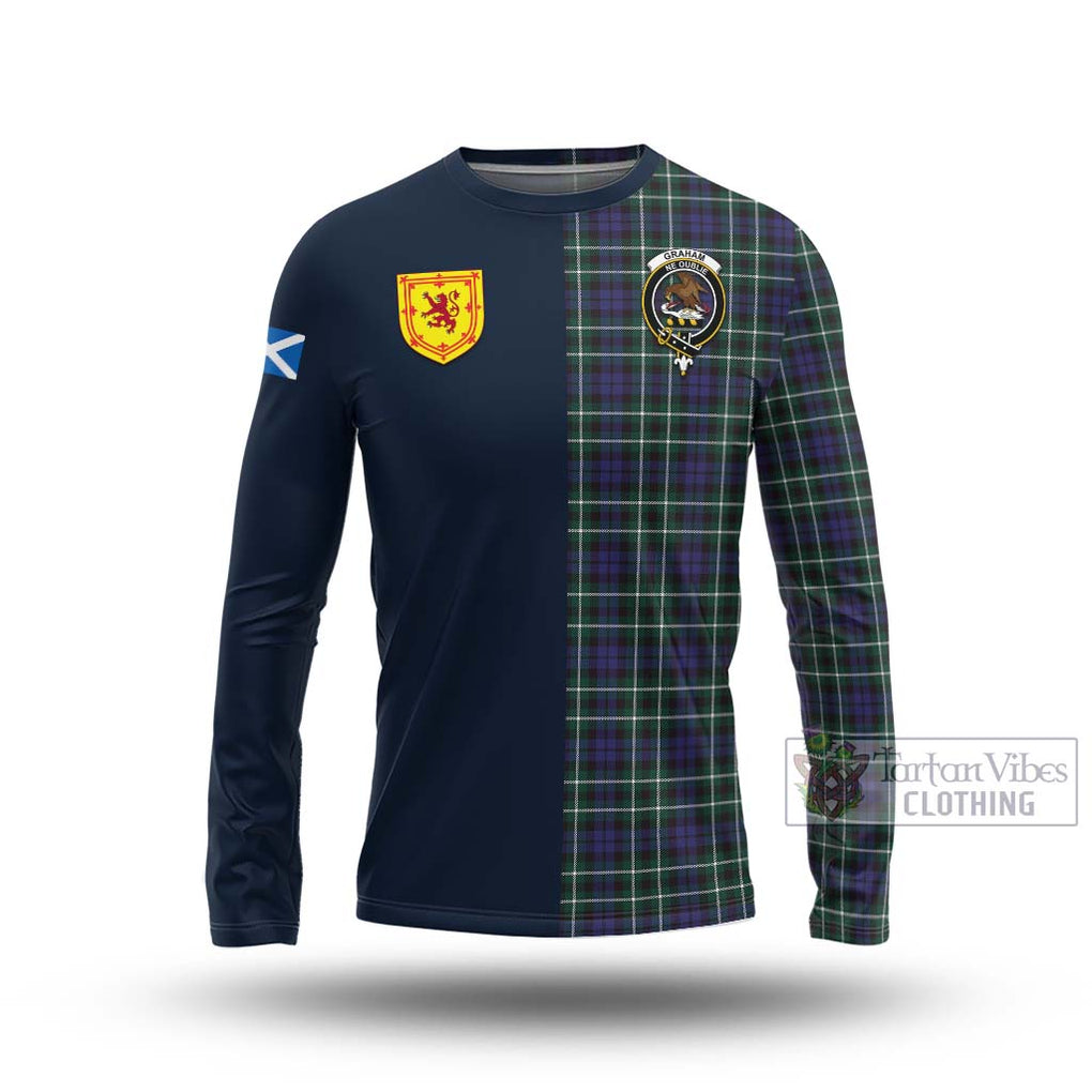 Tartan Vibes Clothing Graham of Montrose Modern Tartan Long Sleeve T-Shirt with Scottish Lion Royal Arm Half Style