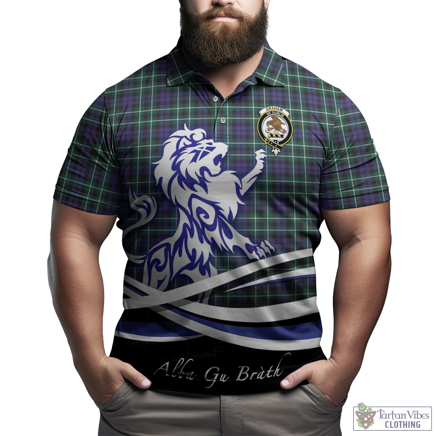 graham-of-montrose-modern-tartan-polo-shirt-with-alba-gu-brath-regal-lion-emblem