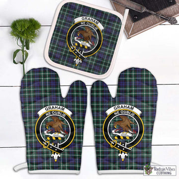 Graham of Montrose Modern Tartan Combo Oven Mitt & Pot-Holder with Family Crest