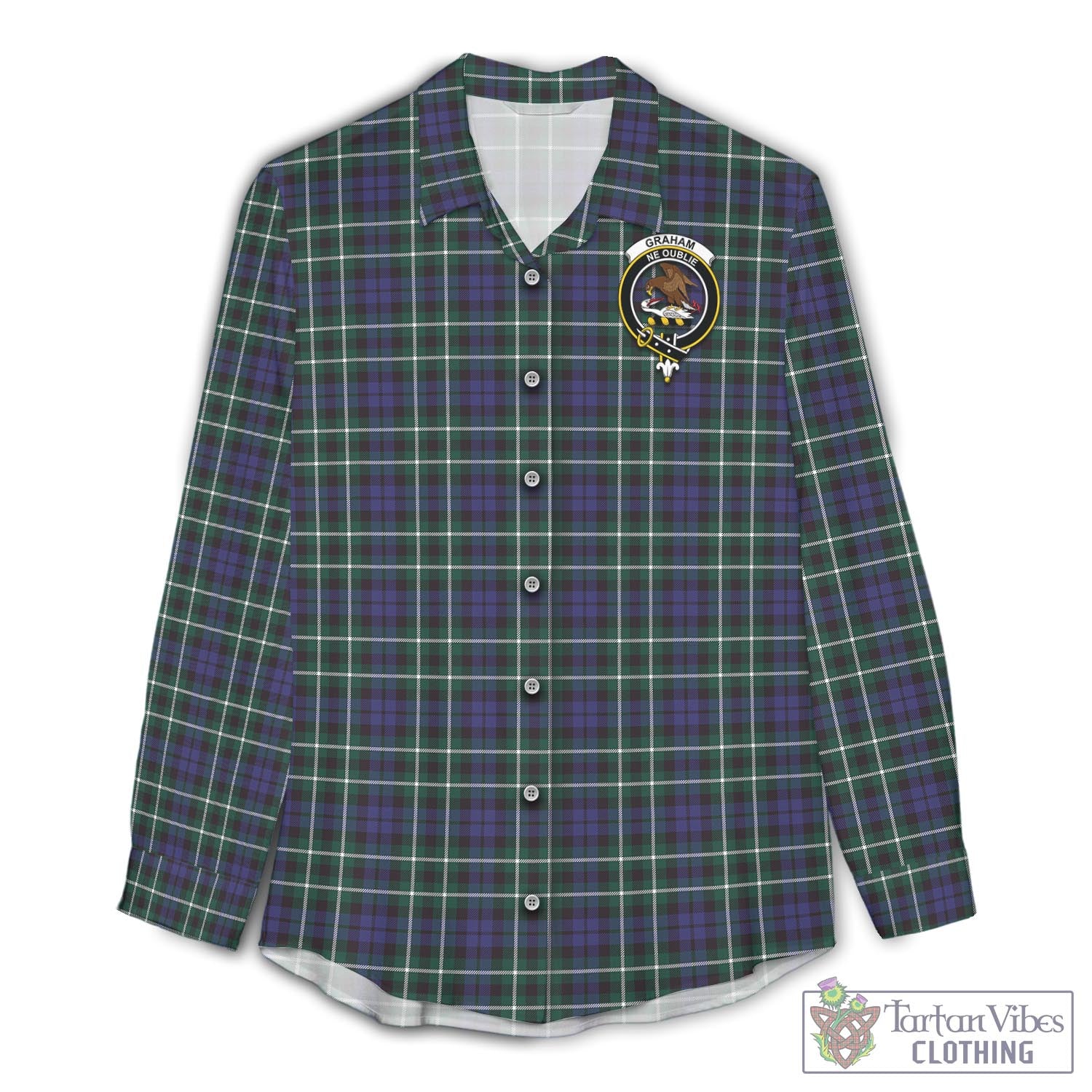 Tartan Vibes Clothing Graham of Montrose Modern Tartan Womens Casual Shirt with Family Crest