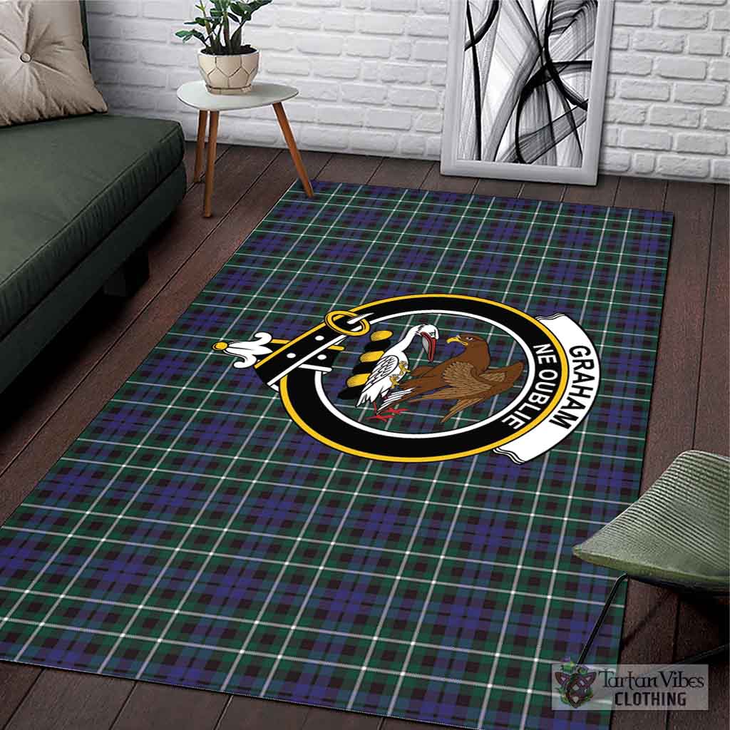 Tartan Vibes Clothing Graham of Montrose Modern Tartan Area Rug with Family Crest