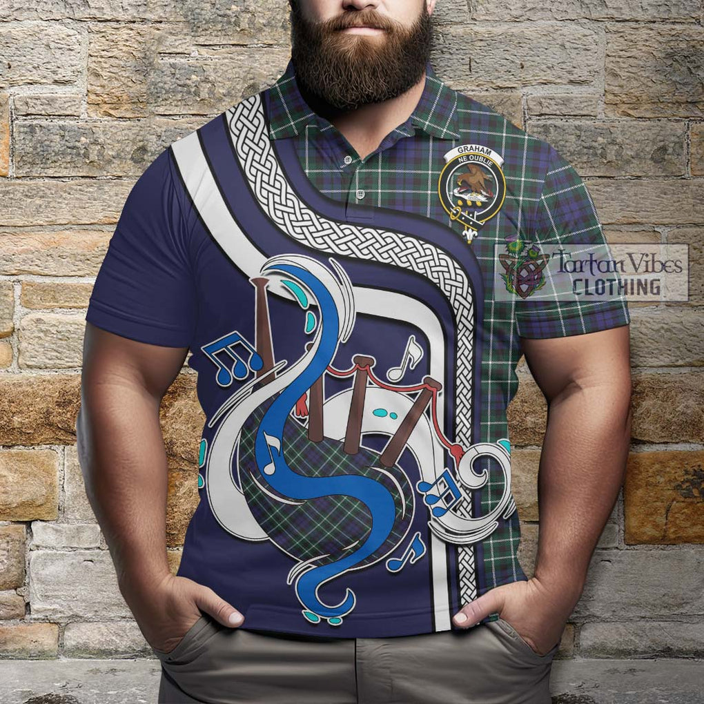 Tartan Vibes Clothing Graham of Montrose Modern Tartan Polo Shirt with Epic Bagpipe Style