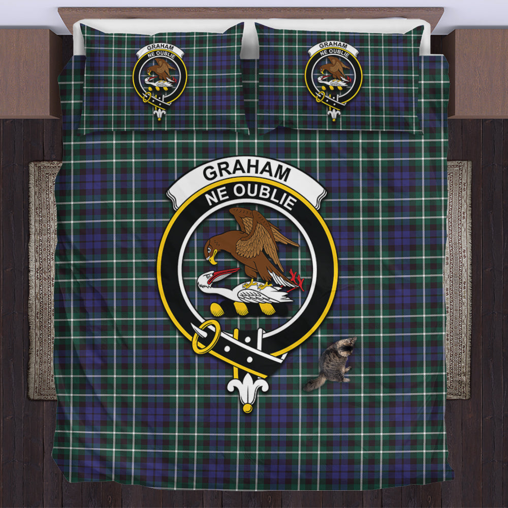 Graham of Montrose Modern Tartan Bedding Set with Family Crest US Bedding Set - Tartan Vibes Clothing