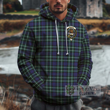 Graham of Montrose Modern Tartan Cotton Hoodie with Family Crest