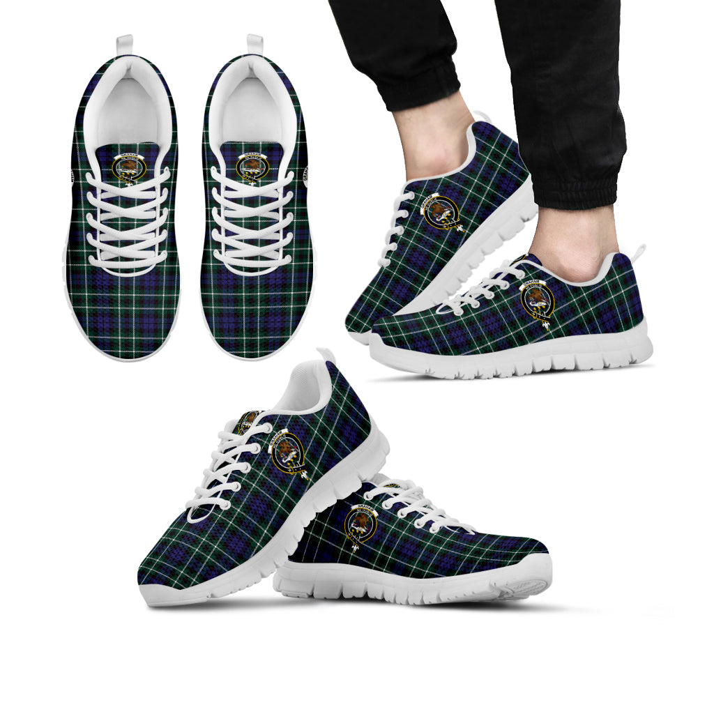 Graham of Montrose Modern Tartan Sneakers with Family Crest Kid's Sneakers - Tartan Vibes Clothing