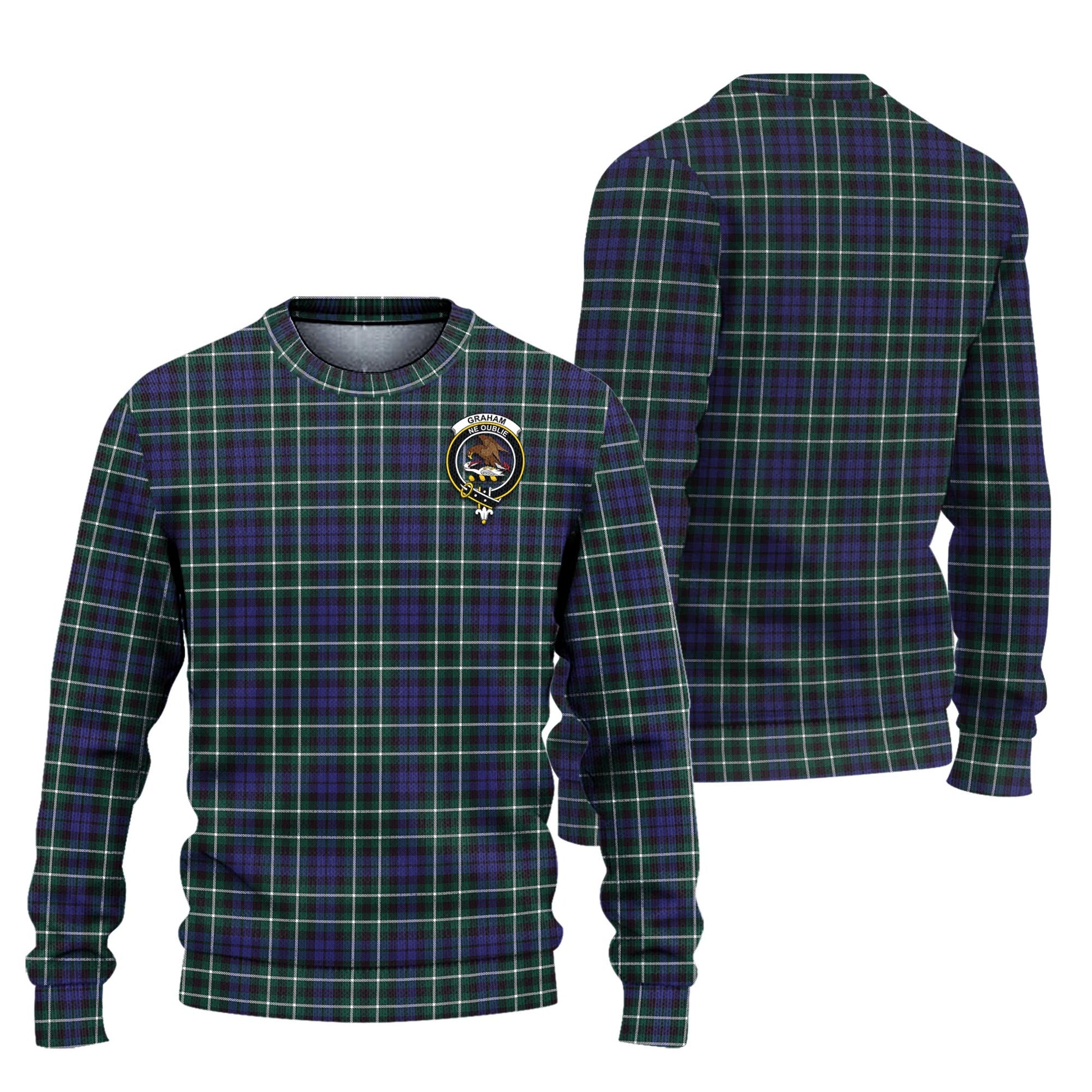 Graham of Montrose Modern Tartan Knitted Sweater with Family Crest Unisex - Tartanvibesclothing