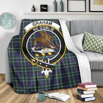 Graham of Montrose Modern Tartan Blanket with Family Crest