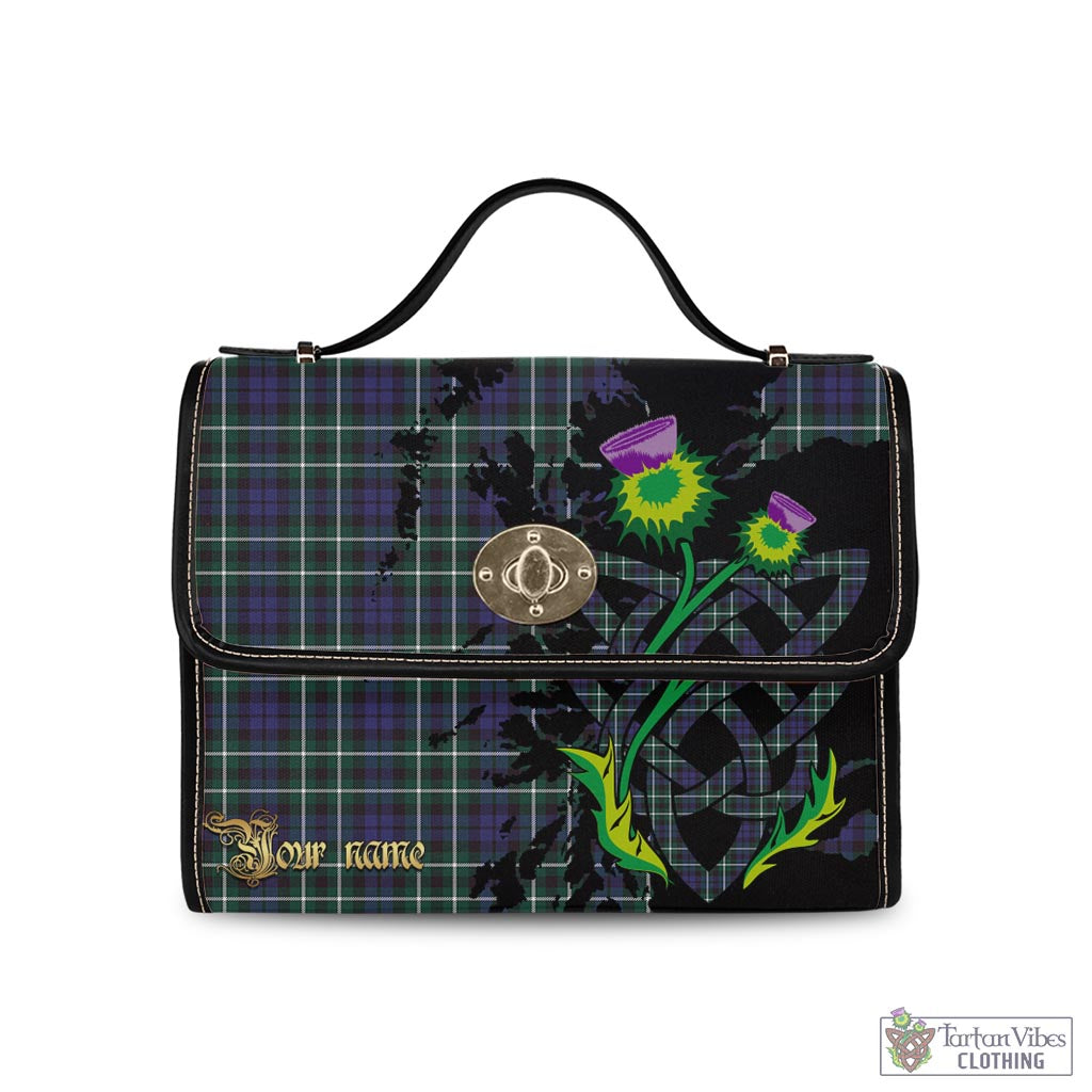 Tartan Vibes Clothing Graham of Montrose Modern Tartan Waterproof Canvas Bag with Scotland Map and Thistle Celtic Accents