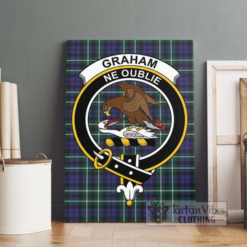 Graham of Montrose Modern Tartan Canvas Print Wall Art with Family Crest