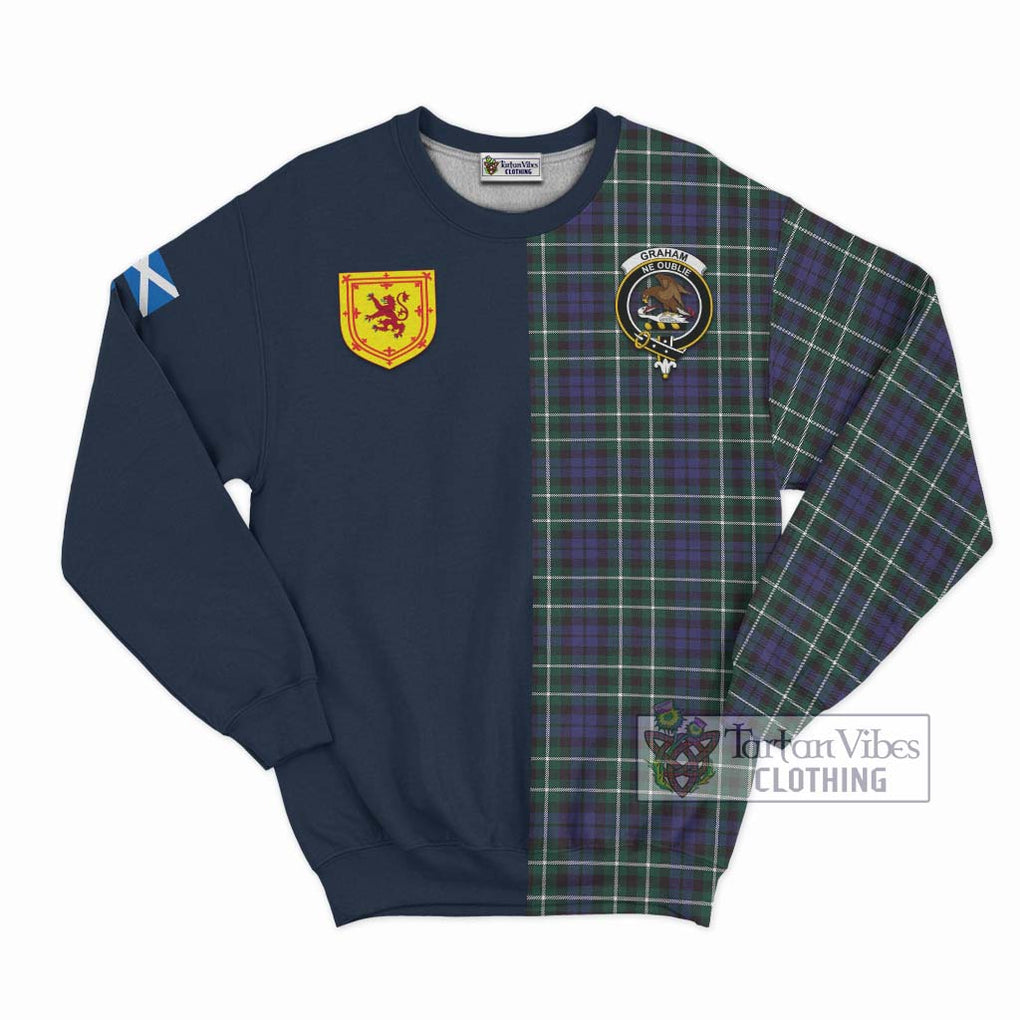 Tartan Vibes Clothing Graham of Montrose Modern Tartan Sweatshirt with Scottish Lion Royal Arm Half Style