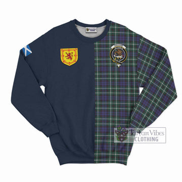 Graham of Montrose Modern Tartan Sweatshirt Alba with Scottish Lion Royal Arm Half Style